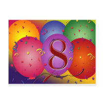 Happy 8th Birthday balloons! Post Cards