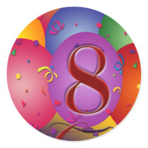 Happy 8th Birthday balloons! stickers