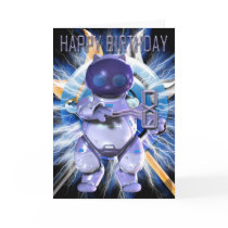 Happy 8th Birthday card, Robo kitty, Robot cat