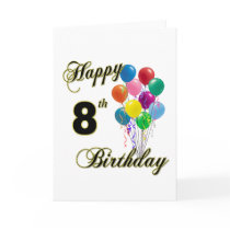 Happy 8th Birthday Post Cards and Birthday Cards