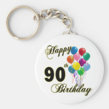 Happy 90th Birthday Gifts and Birthday Apparel Key Chain