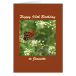 Happy 90th Birthday Greeting Card Butterfly Custom