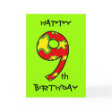 Happy 9th Birthday cards