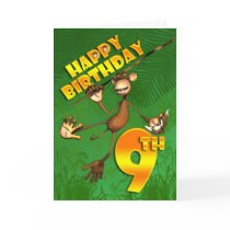 Happy 9th Birthday Monkey Banana cards