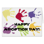 HAPPY ADOPTION DAY! childrens hands card cards