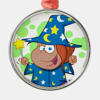 happy african american wizard girl christmas tree ornament happy african american wizard girl christmas tree ornament