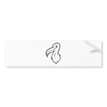 Happy Albatross Bird in Black and White Bumper Stickers