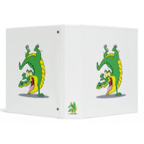 happy alligator crocodile cartoon dancing vinyl binder