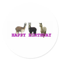 Happy (alpaca)  birthday stickers