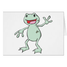 Happy American Bullfrog Cartoon Card