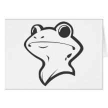 Happy American Bullfrog in Black and White Greeting Cards