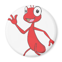 Happy and Friendly Ant Walking Fridge Magnet