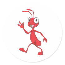 Happy and Friendly Ant Walking Sticker