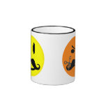 Happy & Angry Mustache Smileys mug - choose style
