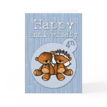 happy anniversary bears - 4 year greeting cards