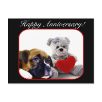 Happy Anniversary Boxer Greeting Card postcards by ritmoboxer Happy Anniversary Boxer Greeting Card postcards