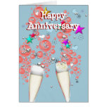 Happy anniversary champagne celebration card