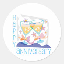"Happy Anniversary" Champagne design stickers