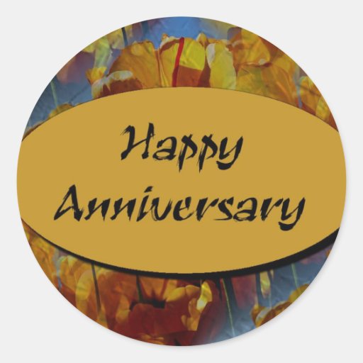 Happy Anniversary Classic Round Sticker | Zazzle