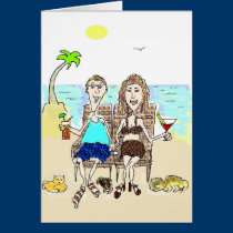 HAPPY ANNIVERSARY COUPLE ON THE BEACH CARD cards