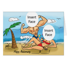 Happy Anniversary Custom Photo Caricature Card