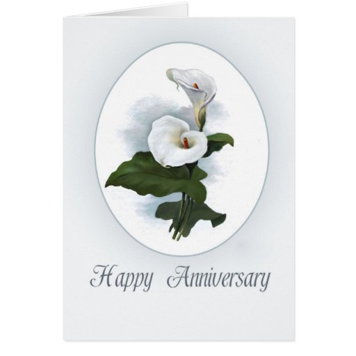 Happy Anniversary, Elegant White Calla Lily Card Zazzle