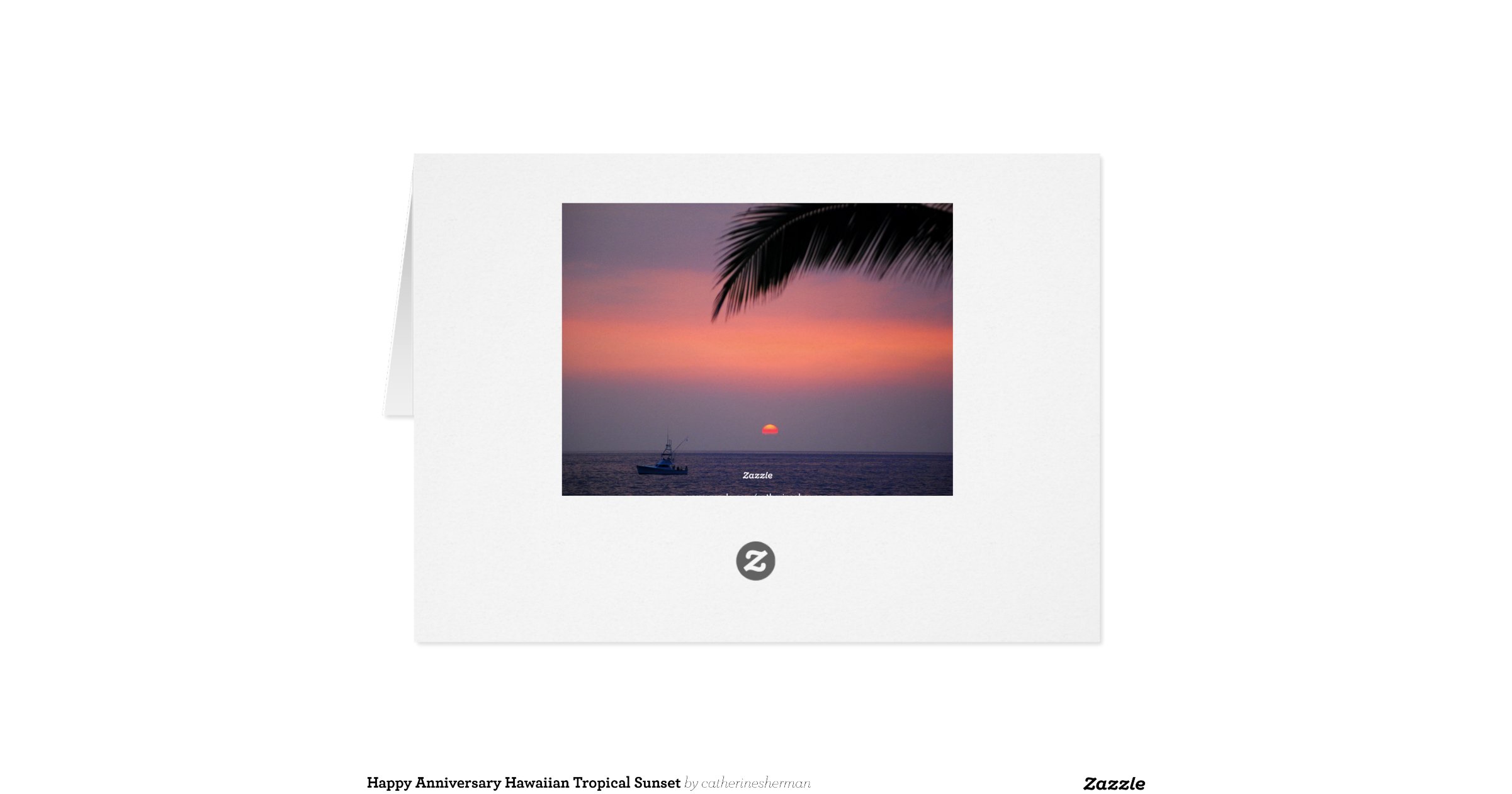 Happy Anniversary Hawaiian Tropical Sunset Greeting Card | Zazzle