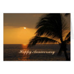 Happy Anniversary Hawaiian Tropical Sunset Greeting Cards
