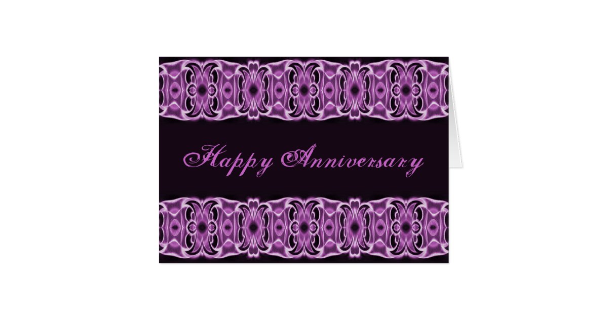 Happy Anniversary purple black Card | Zazzle