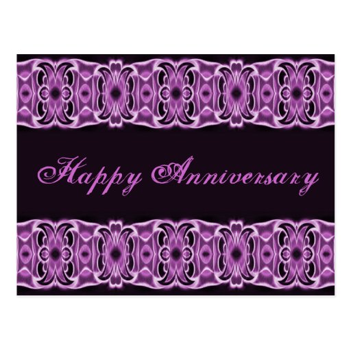 Happy Anniversary purple black Postcard | Zazzle