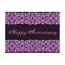 Happy Anniversary purple black Post Cards