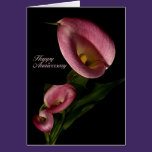 Happy Anniversary with Pink Calla Lily Card cards