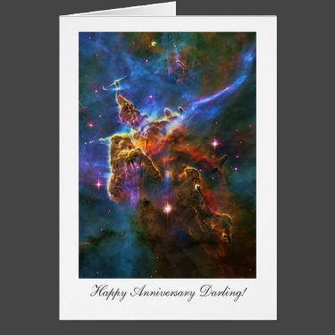 Happy Anniversay Darling, Starry Carina Nebula Greeting Card