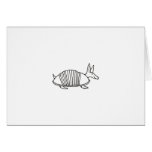 Happy Armadillo unique whimsical line drawing art Greeting Card