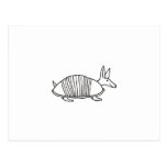 Happy Armadillo unique whimsical line drawing art Postcard