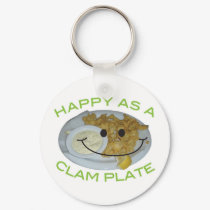 happy as a clam plate humorous parody Keychain