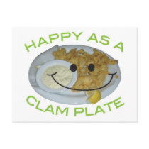 happy as a clam plate humorous parody Postcard