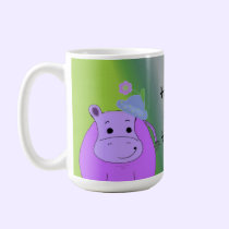 Happy as a Hippo - Purple Hippopotamus mugs