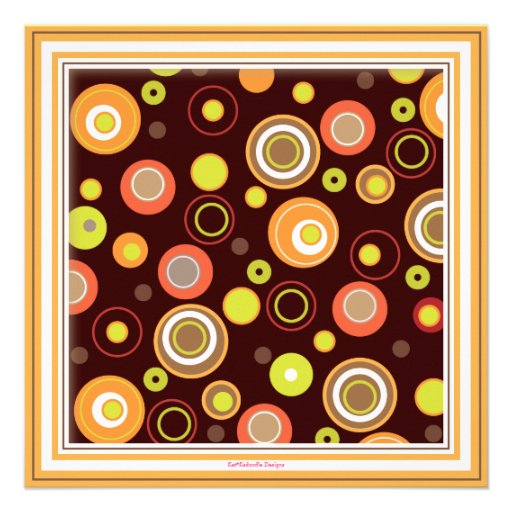 Happy Autumn Dots Retro Thanksgiving Dinner Personalized Announcements