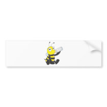 Happy Baby Bee Drinking Milk Bumper Stickers