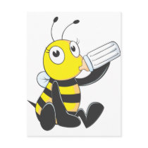 Happy Baby Bee Drinking Milk Postcards
