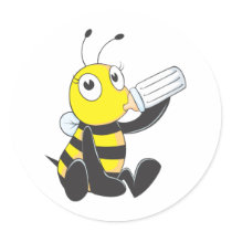 Happy Baby Bee Drinking Milk Stickers