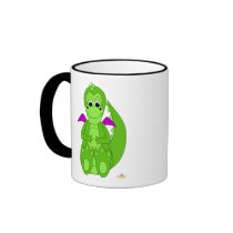 Happy Baby Green Dragon Purple Wings mugs