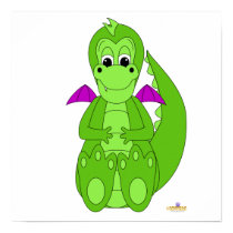 Happy Baby Green Dragon Purple Wings posters