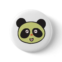 happy baby panda face button