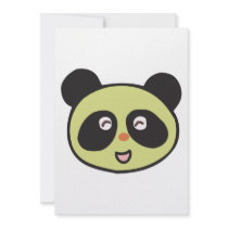 happy baby panda face invites