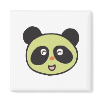happy baby panda face magnet