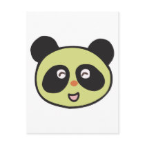 happy baby panda face postcard