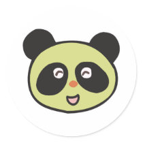 happy baby panda face stickers