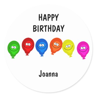 happy birthday cartoon balloons. Cute illustration of a bunch of colourful cartoon birthday party alloons with happy smiling faces. Image available on various gifts and products.